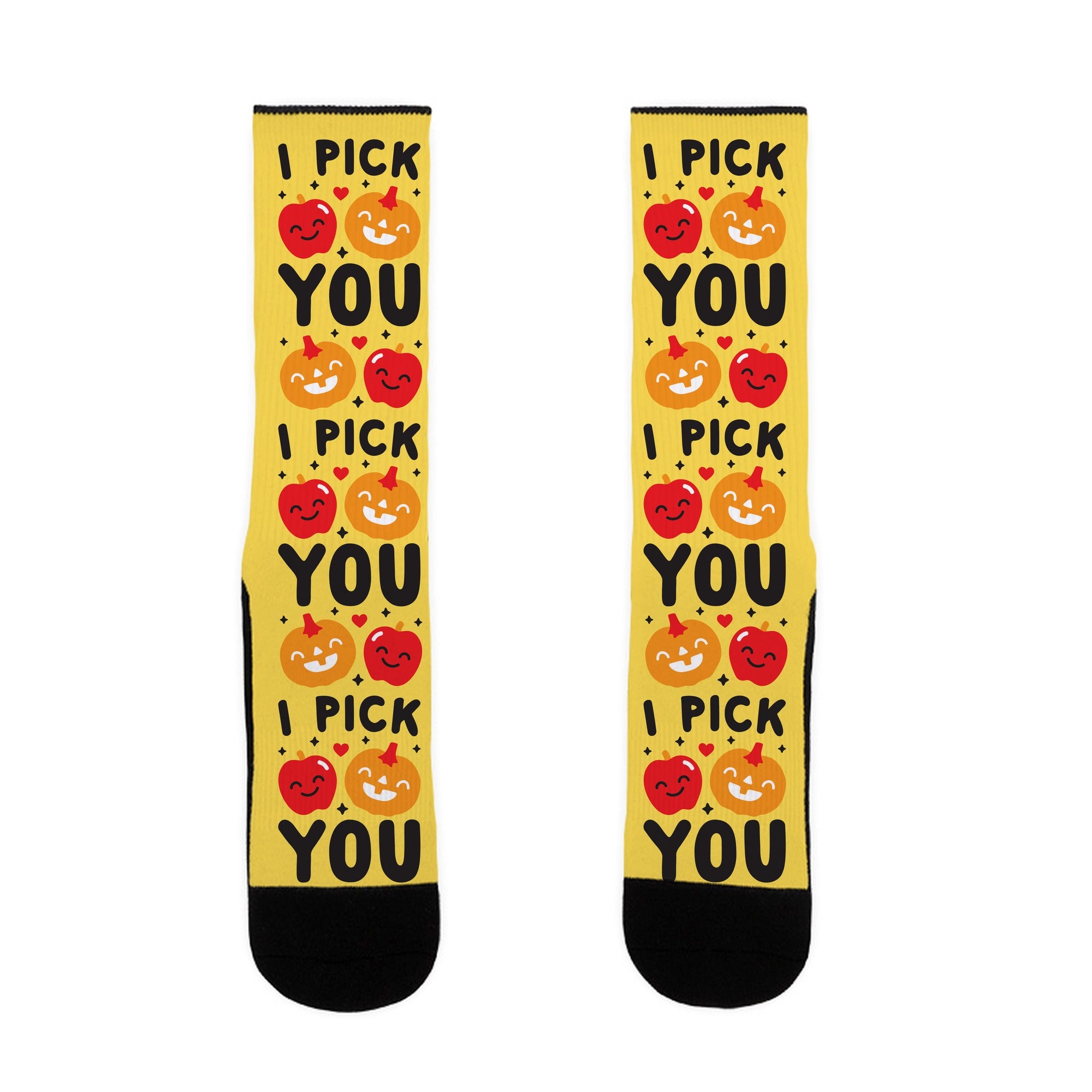I Pick You Apple & Pumpkin Socks