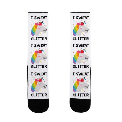 I Sweat Glitter Unicorn Socks