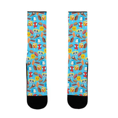 Ice Cream Truck Treats Pattern Socks