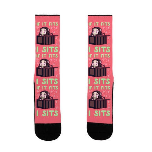 If It Fits, I Sits  (Nezuko) Socks