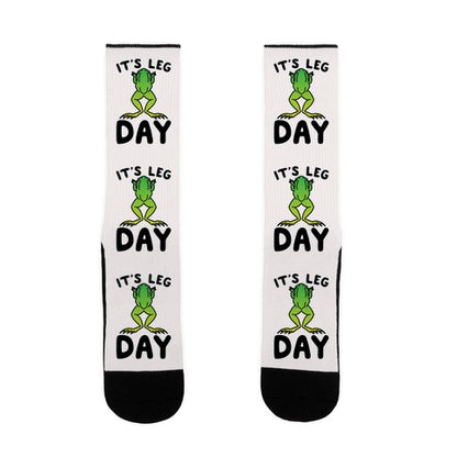 It's Leg Day Frog Parody Socks