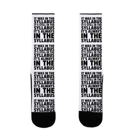 It Was in the Syllabus It's Still in the Syllabus It's ALWAYS in the Syllabus Socks