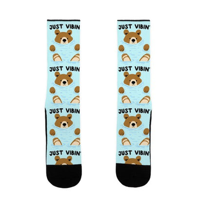 Just Vibin' River Bear Socks