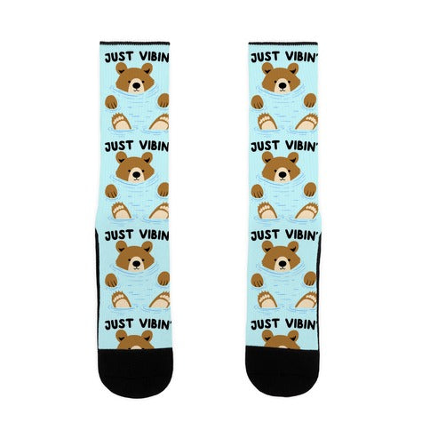 Just Vibin' River Bear Socks