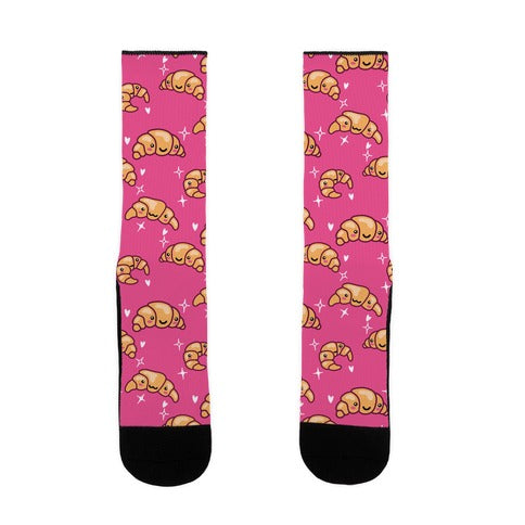 Kawaii Croissant Pattern Socks