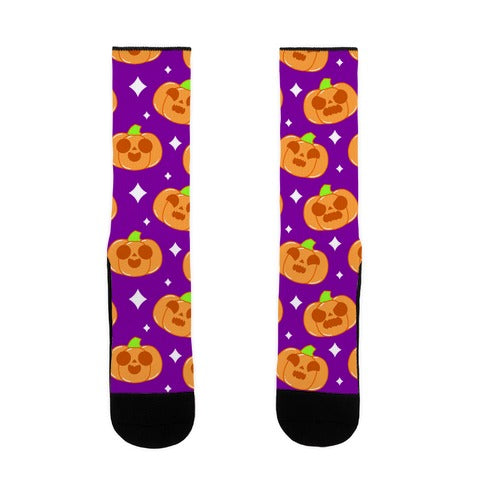 Kawaii Pumpkins Pattern Orange Socks