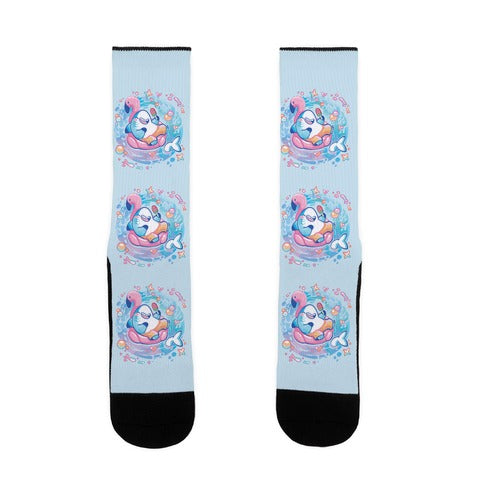 Kawaii Summer Shark Socks