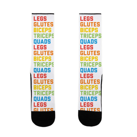 Legs Glutes Biceps Triceps Quads LGBTQ Fitness Socks
