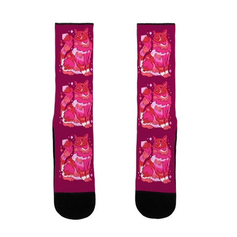 Lesbian Pride Cat Socks