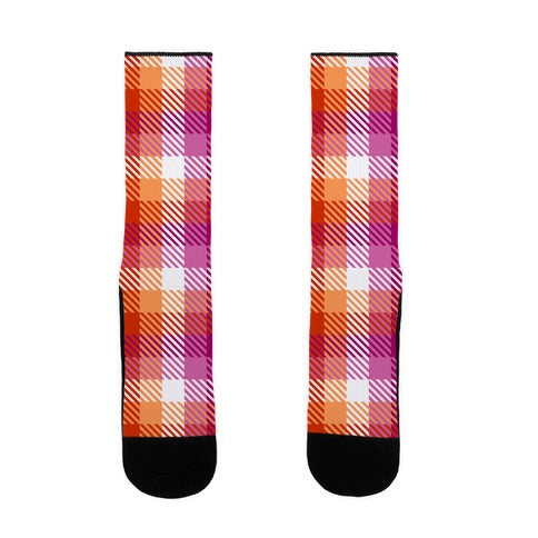 Lesbian Pride Flag Plaid Socks