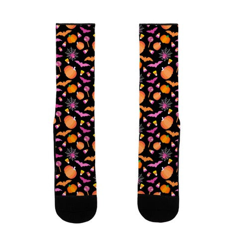 Lesbian Pride Halloween Pattern Socks