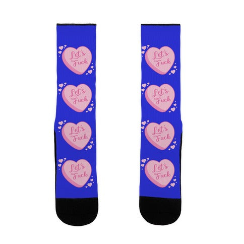 Let's Fuck Candy Heart Socks