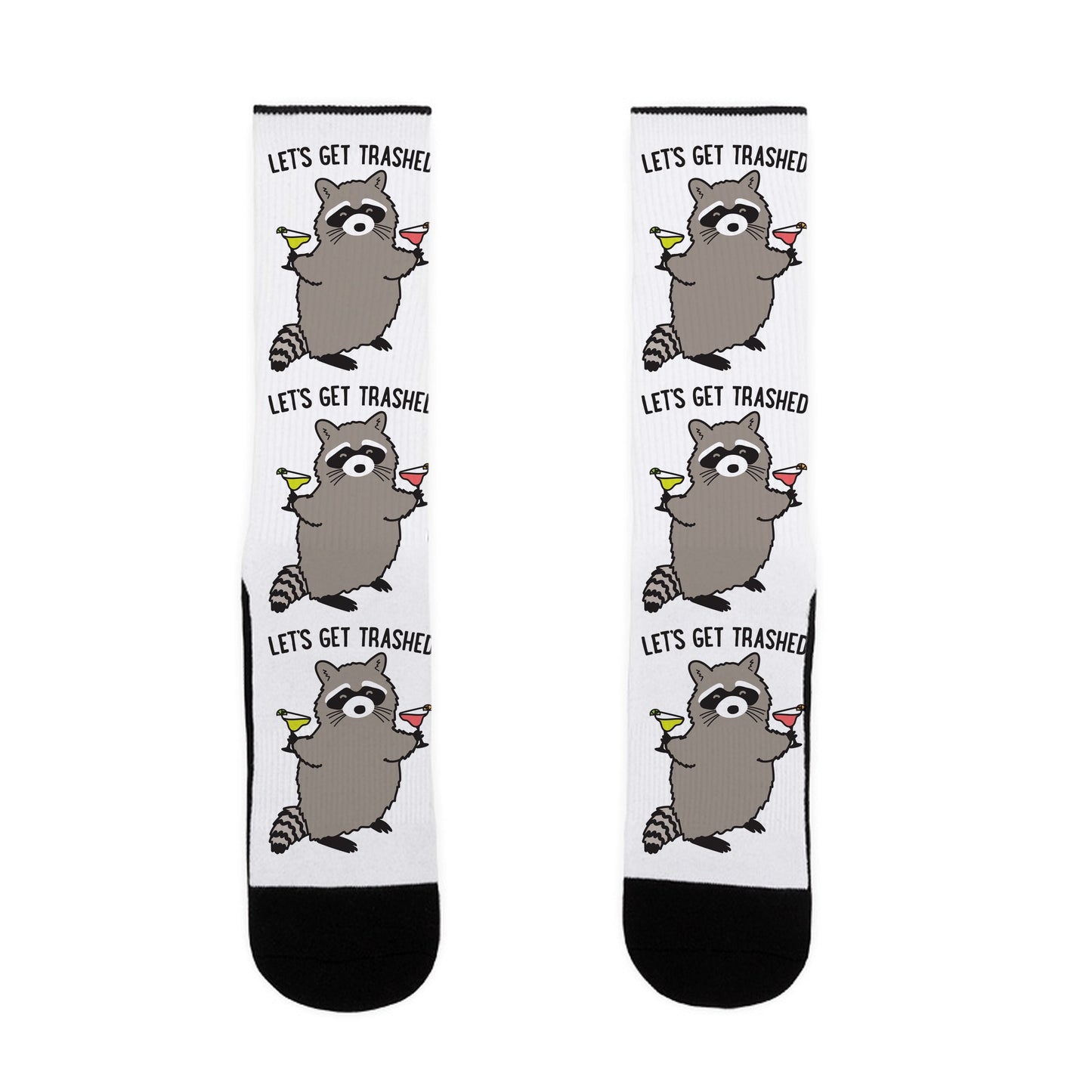 Let's Get Trashed Margarita Raccoon Socks