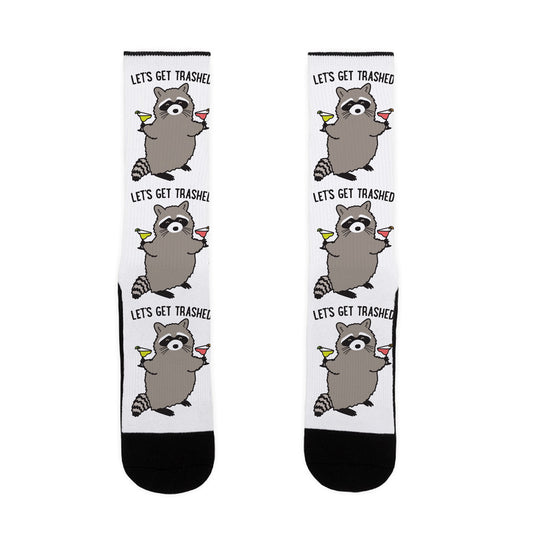 Let's Get Trashed Margarita Raccoon Socks