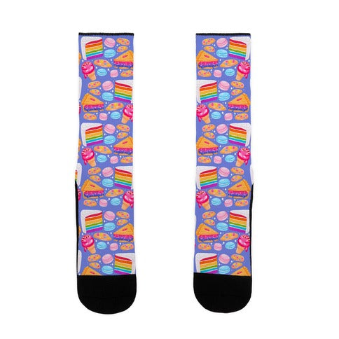 LGBTQ Desserts Pattern Socks