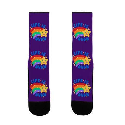 Life Is Ouch Shooting Star Socks