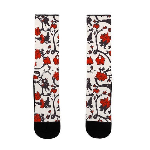Little Red Riding Hood & Wolf Floral Pattern Socks
