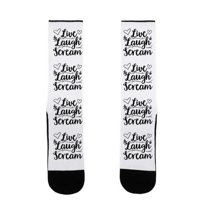Live Laugh Scream Socks