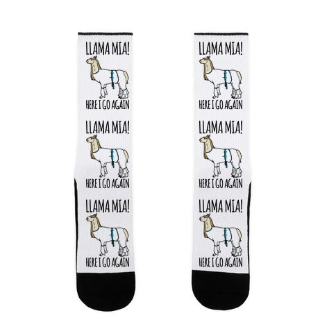 Llama Mia Parody Socks