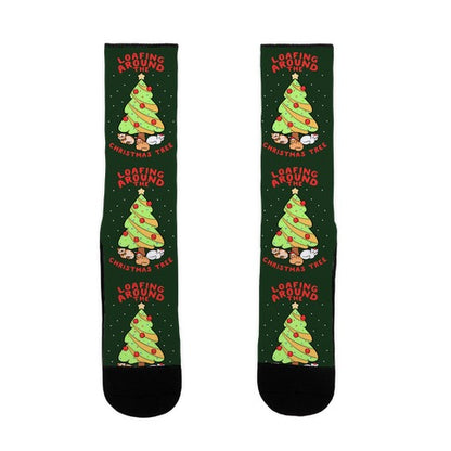 Loafing Around The Christmas Tree Socks
