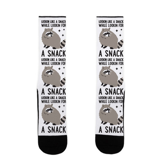 Lookin For A Snack Raccoon Socks