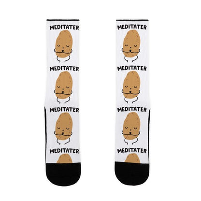 Meditater Meditating Potato Socks