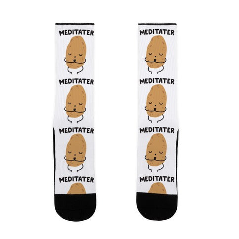 Meditater Meditating Potato Socks