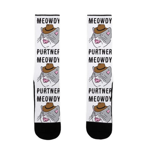 Meowdy Purtner Cowboy Cat Socks