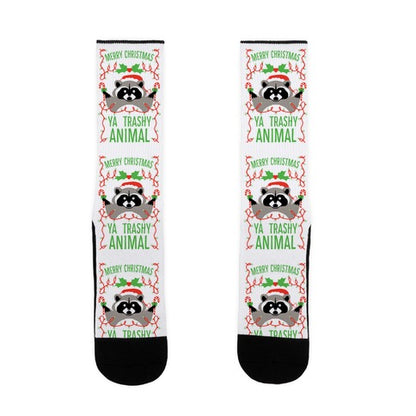 Merry Christmas Ya Trashy Animal Socks