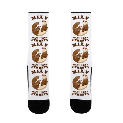 MILF  Man I Love Ferrets Socks