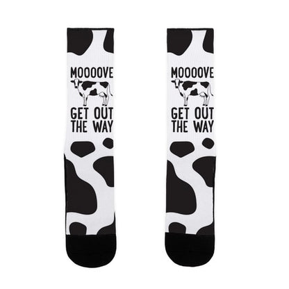 Moooove Get Out The Way Cow Socks