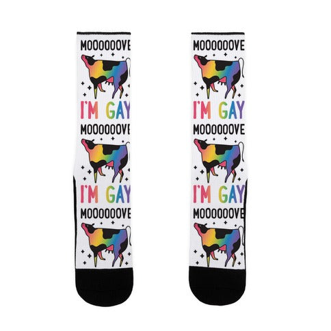 Move I'm Gay Cow Socks