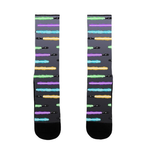 Multicolor Lightsaber Pattern Socks