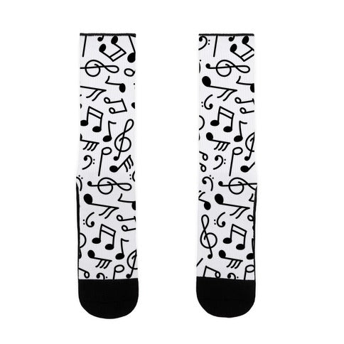 Musical Note Pattern Socks