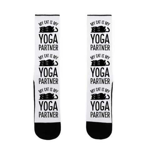 My Cat Is My Yoga Partner Socks