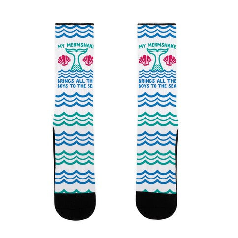 My Mermshake Brings All The Boys To The Sea Socks