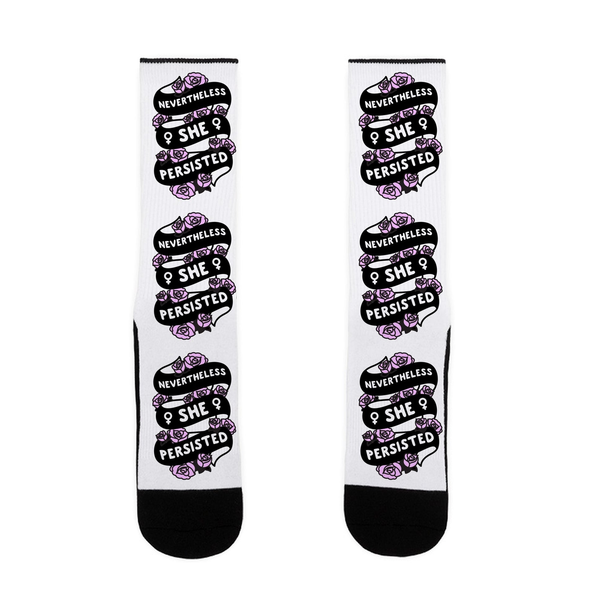 Nevertheless She Persisted (Feminist Ribbon) Socks