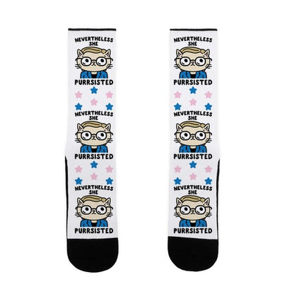 Nevertheless She Purrsisted Socks