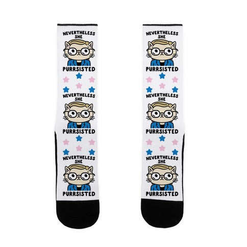 Nevertheless She Purrsisted Socks