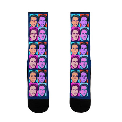 Nicholas Cage Pop Art Parody Socks