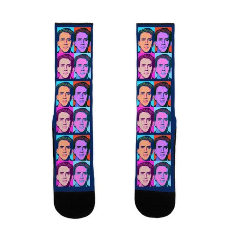 Nicholas Cage Pop Art Parody Socks