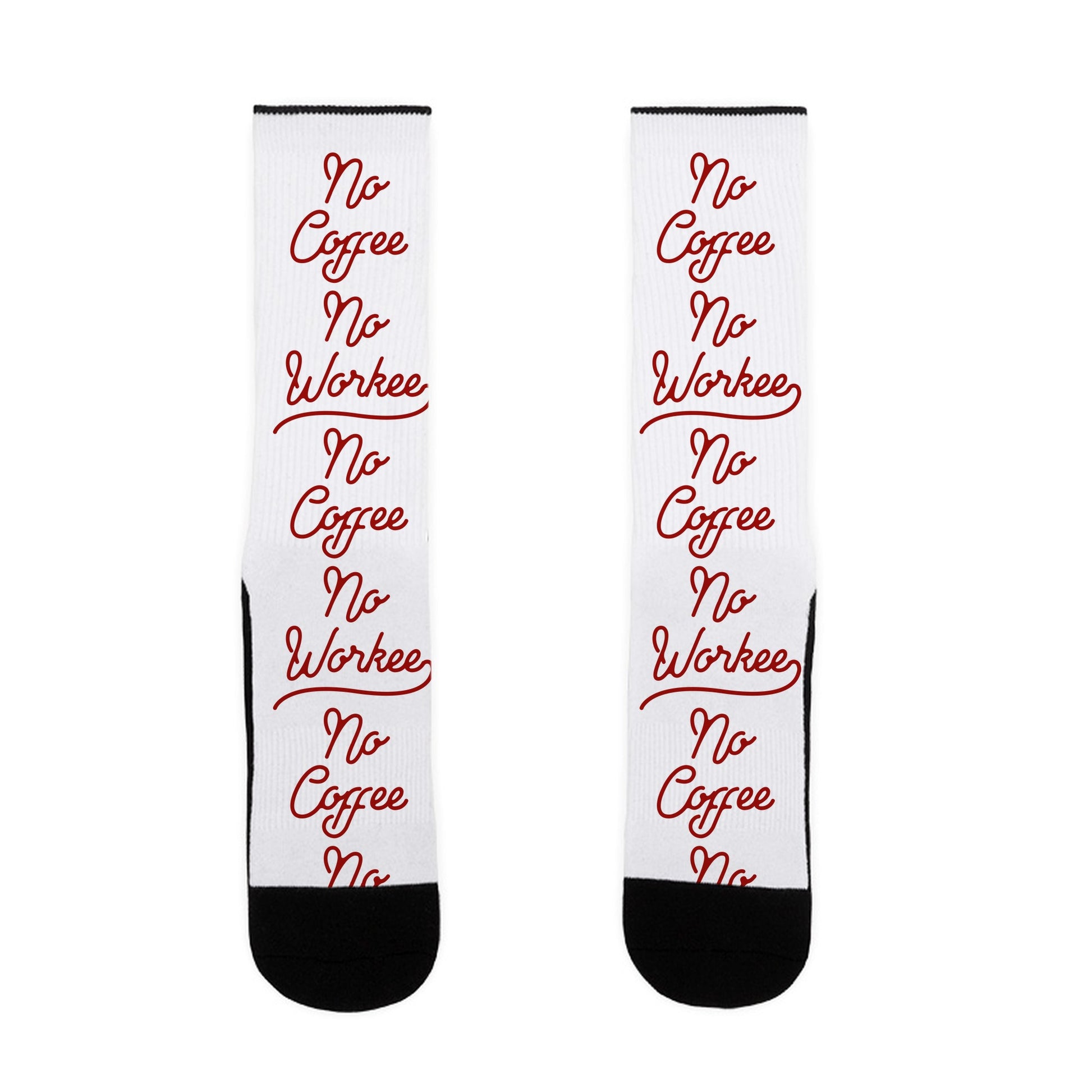 No Coffee No Workee Red Socks