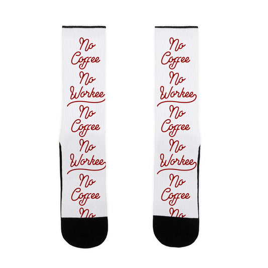 No Coffee No Workee Red Socks