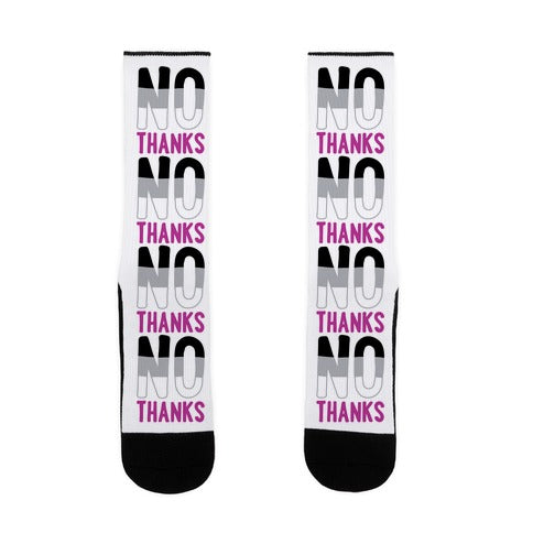 No Thanks Asexual Pride Socks