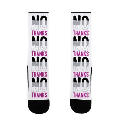 No Thanks Asexual Pride Socks
