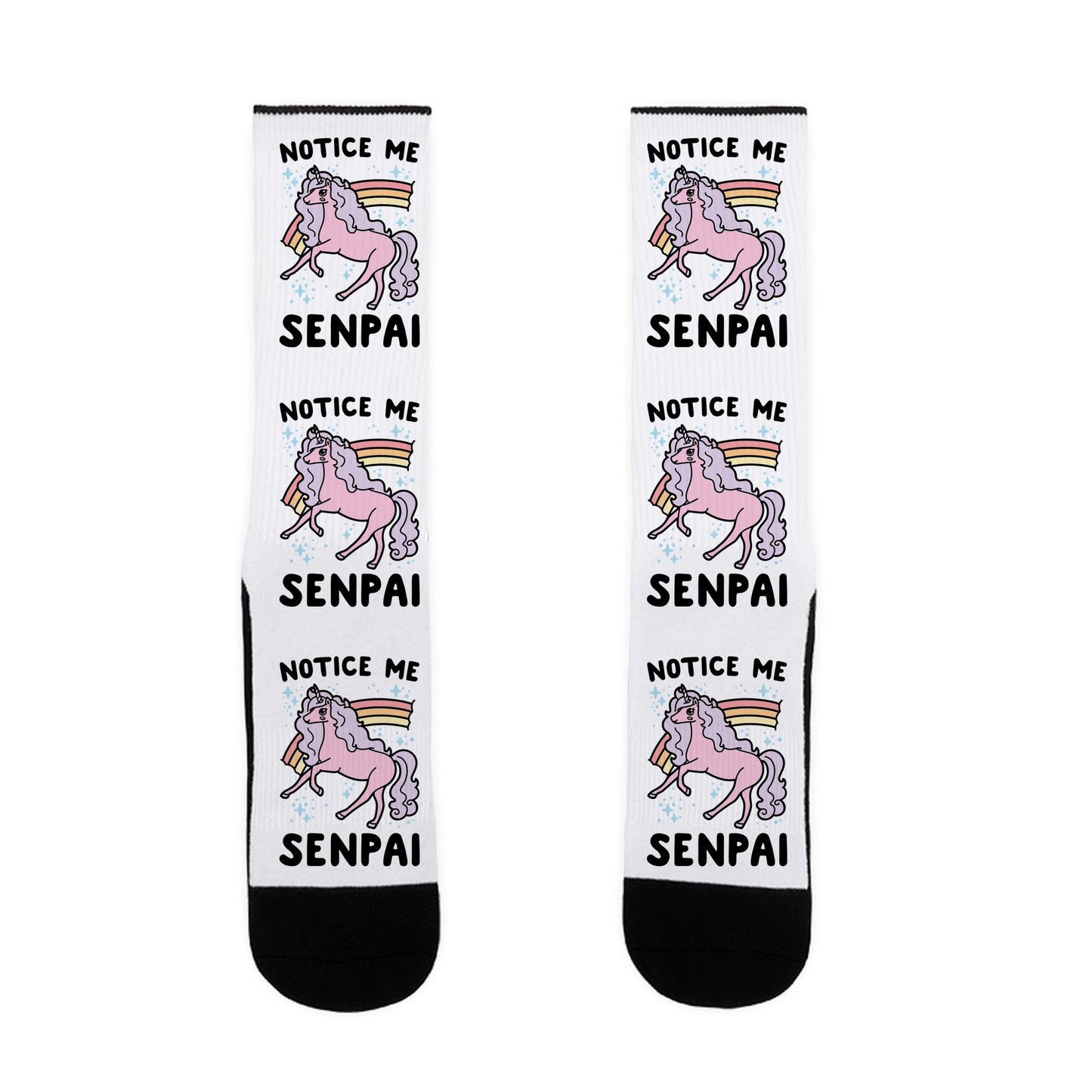 Notice Me Senpai Unicorn Socks