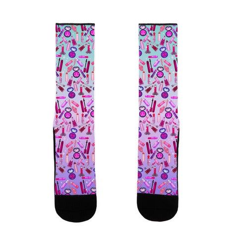 NSFW Makeup Pattern Socks