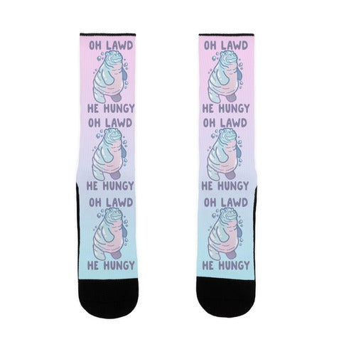 Oh Lawd He Hungy Hippo Socks