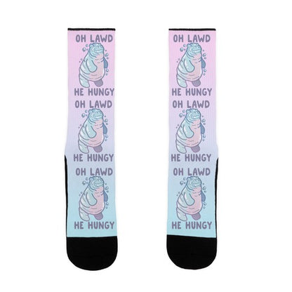 Oh Lawd He Hungy Hippo Socks