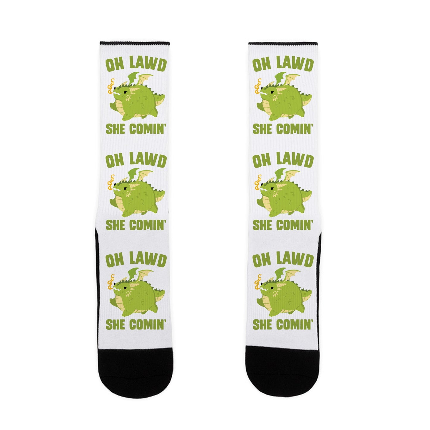 OH LAWD SHE COMIN' Dragon Socks